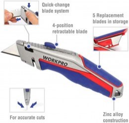 WORKPRO retractable quick change knife9